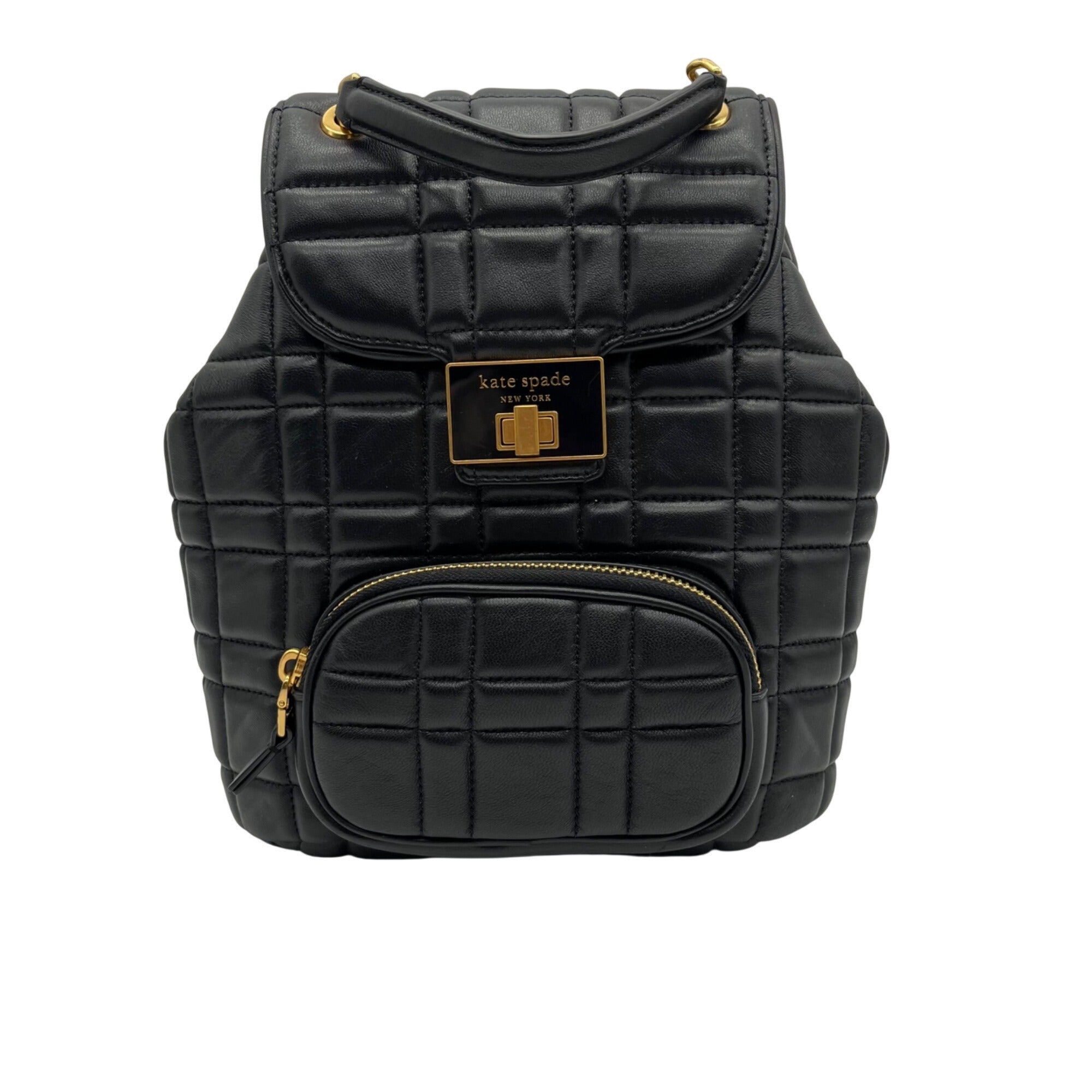 Kate Spade Black Quilted Leather Evelyn Backpack 