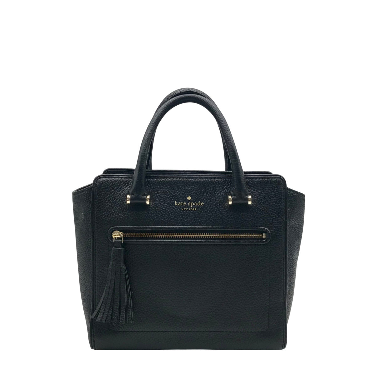 Kate Spade Black Small Pebbled Leather Allyn Satchel Bag