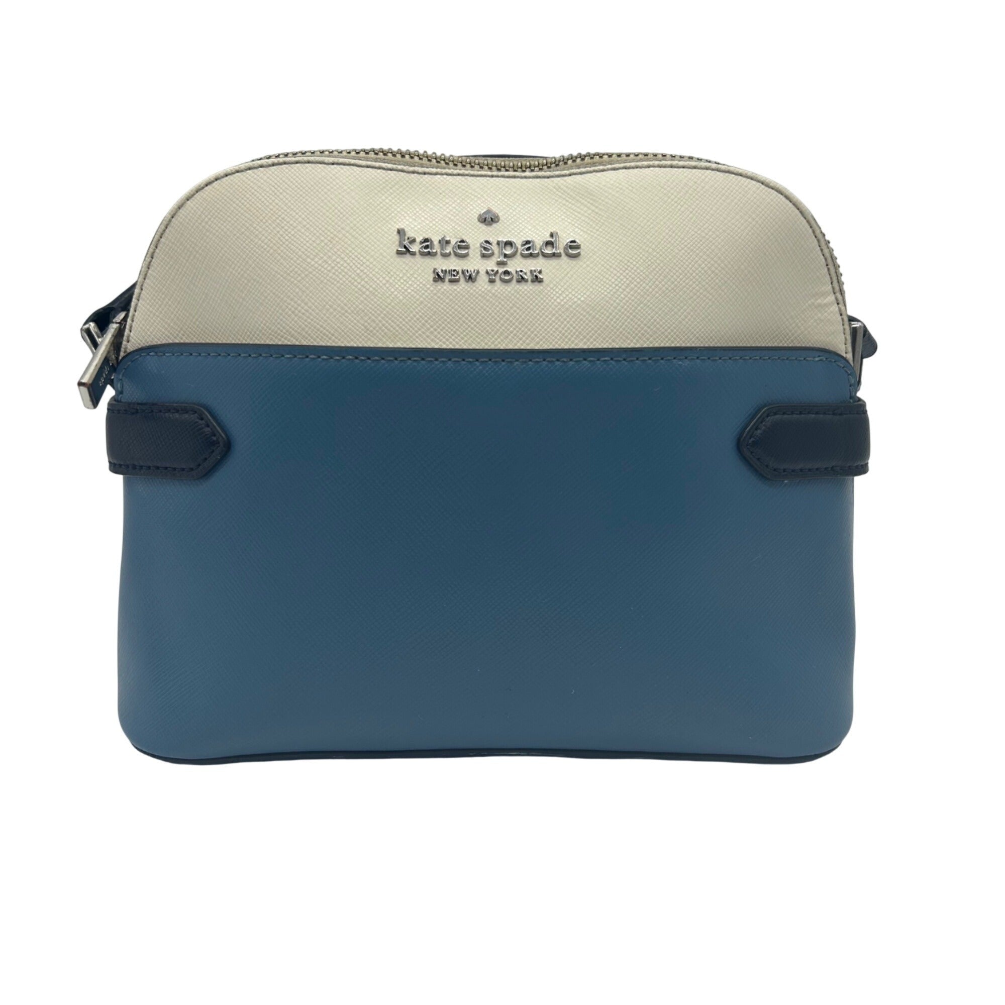 Kate Spade Blue Staci Saffiano Leather Colorblock Dome Crossbody Bag