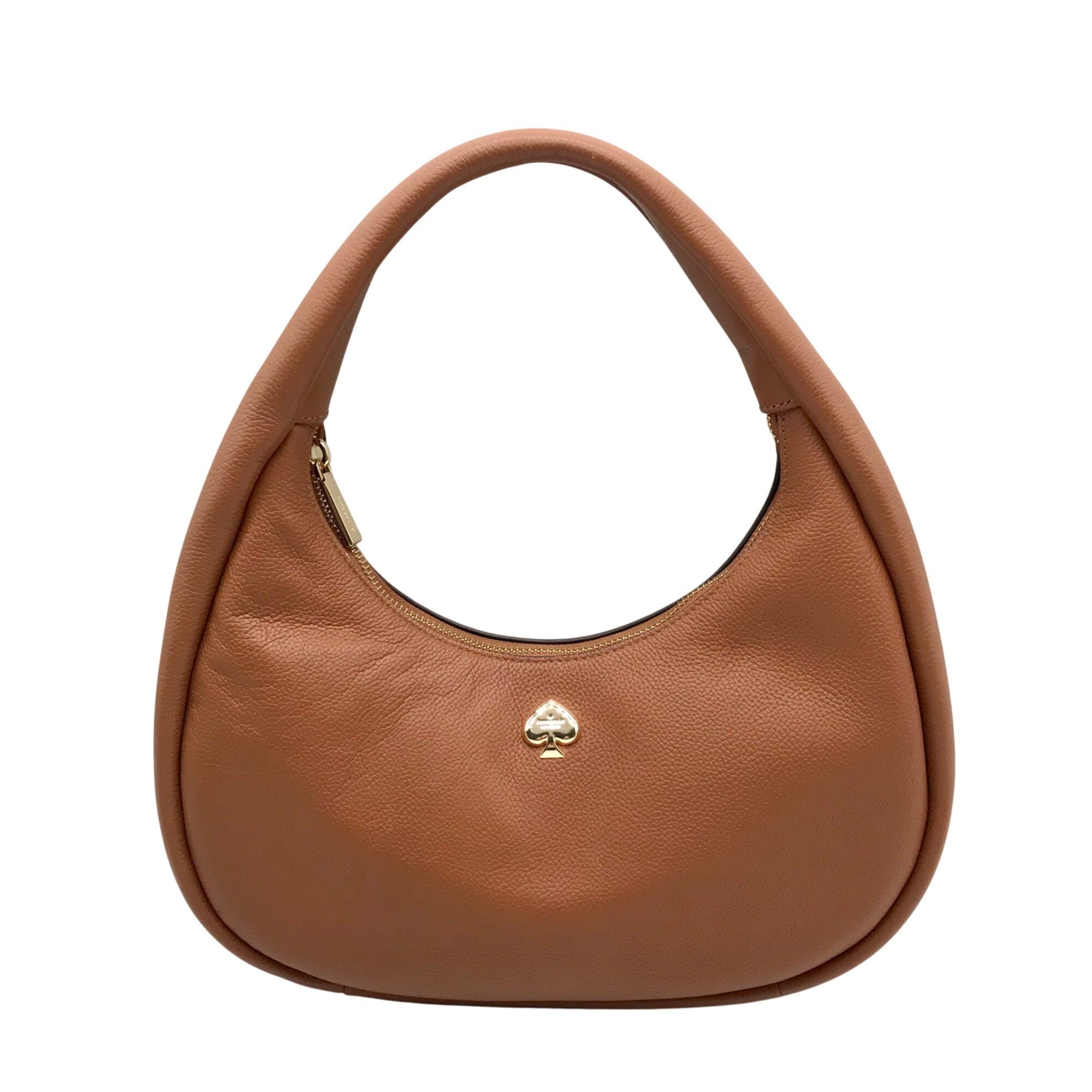 Kate Spade Brown Pebbled Leather Kayla Crescent Shoulder Bag