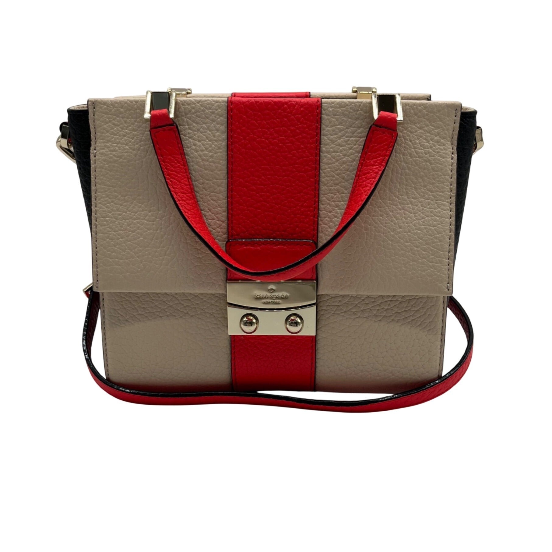 Kate Spade Chelsea Square Bennett Beige Leather Satchel Bag