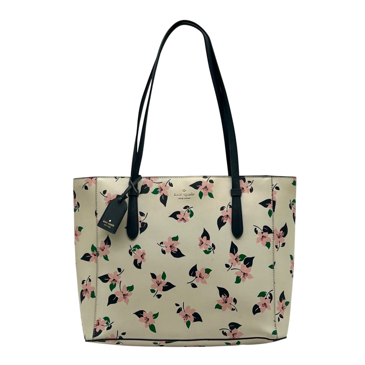 Kate Spade Cream Floral Saffiano Leather Tote Bag