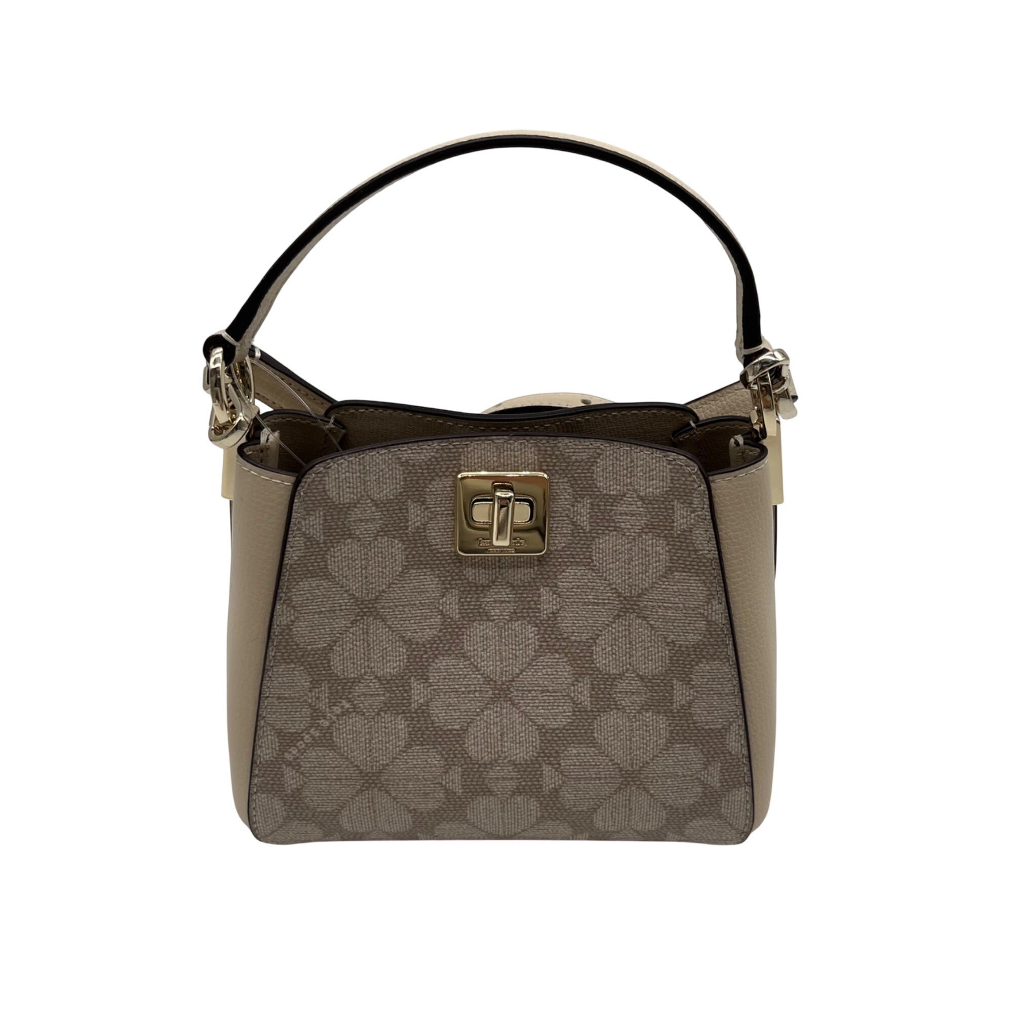 Kate Spade Dark Beige Spade Flower PVC Mini Top Handle Crossbody