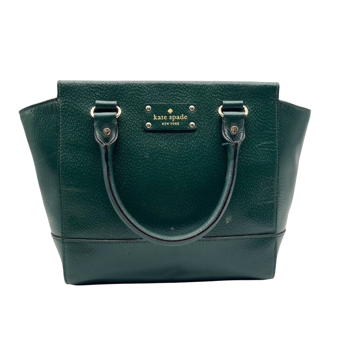 Kate Spade Green Leather Wellesley Camryn Satchel Bag