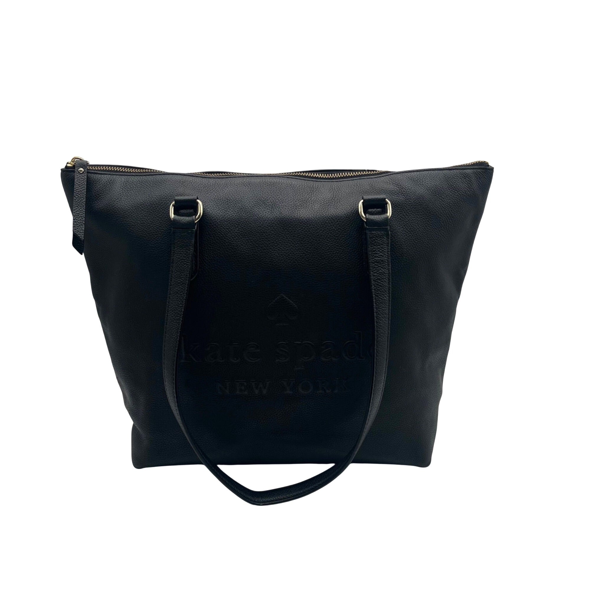 Kate Spade Large Larchmont Avenue  Black Pebbled Leather Tote Bag