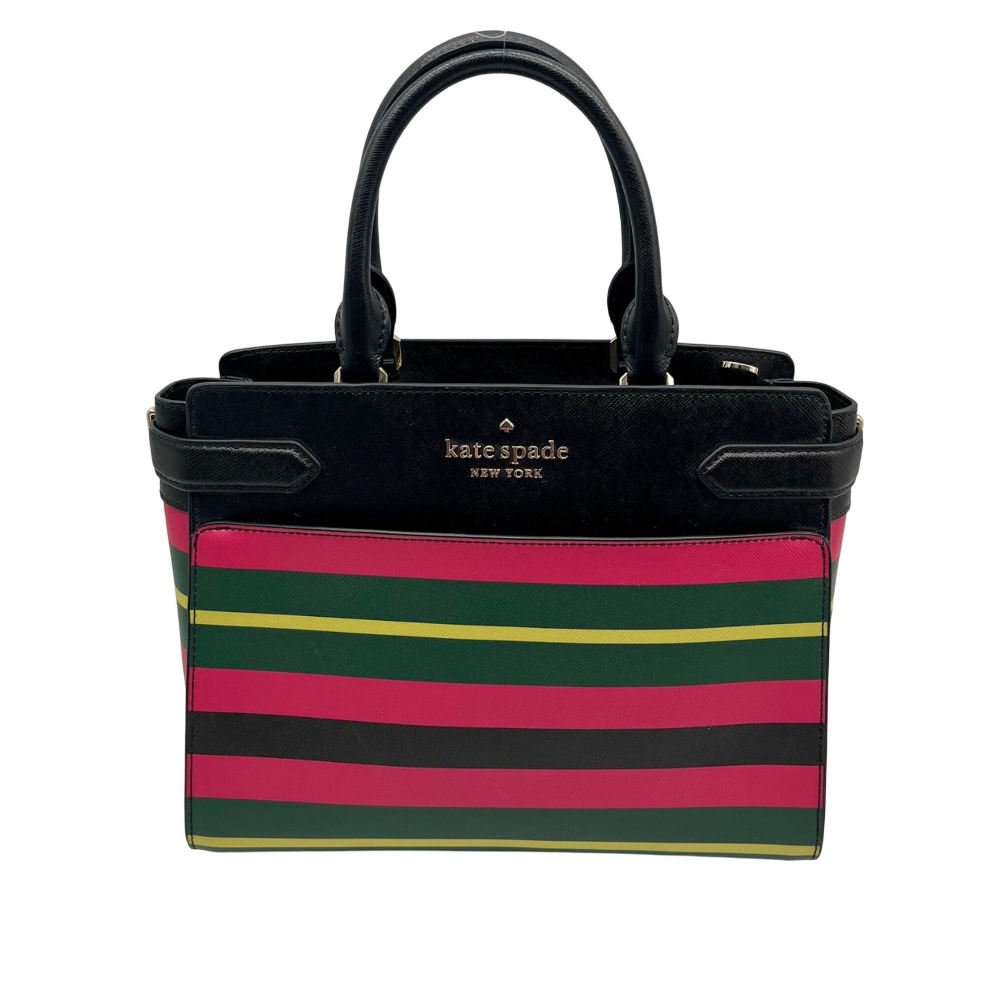 Kate Spade Multicolor Faux Leather Striped Medium Satchel Bag