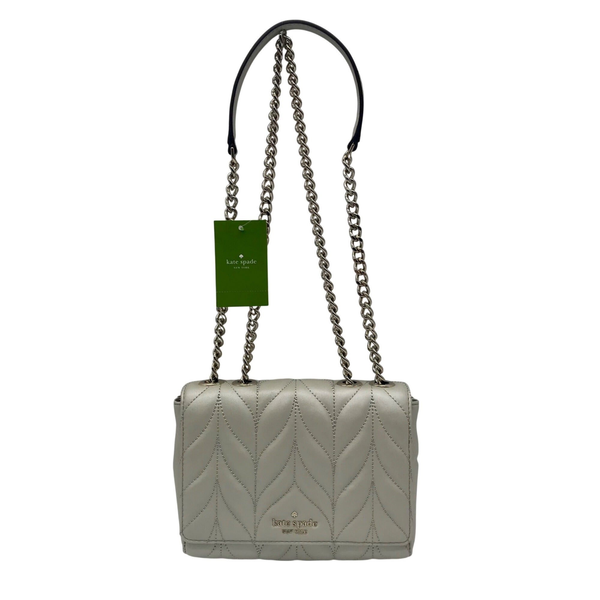Kate Spade Optic White Leather Quilted Convertible Shoulder Bag