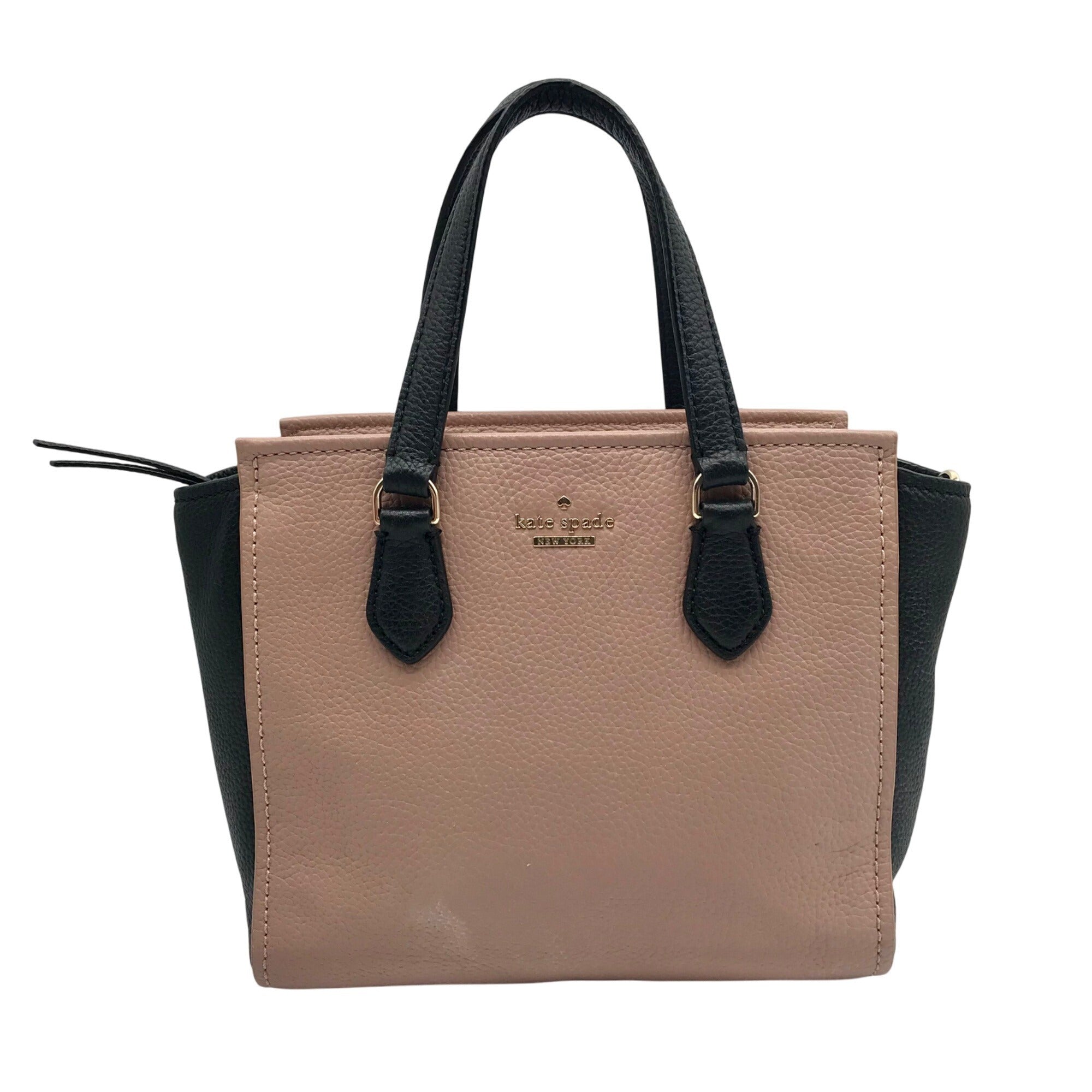 Kate Spade Pink & Black Pebbled Leather Hayden Jackson Street Convertible Satchel 