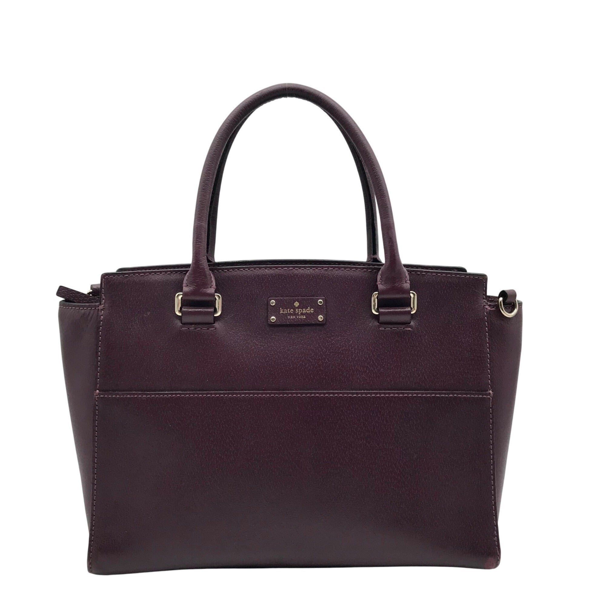 Kate Spade Plum Boarskin Leather Grove Street Lana Convertible Satchel