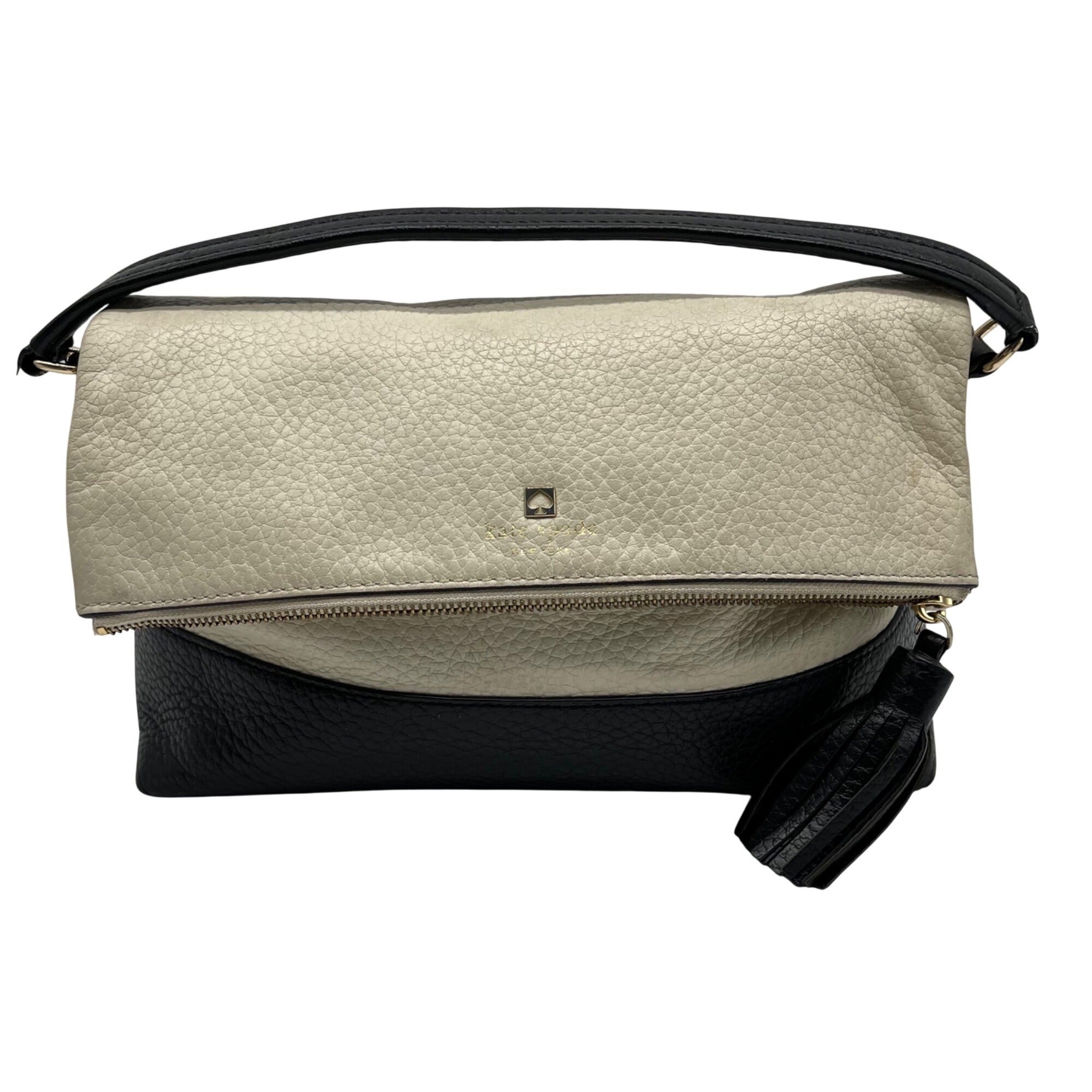 Kate Spade White Pebbled Leather Maria Porcelain Crossbody Bag