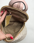 Michael Kors Vanilla And Pink Monogram Logo Erin Backpack Bag