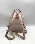 Michael Kors Vanilla And Pink Monogram Logo Erin Backpack Bag