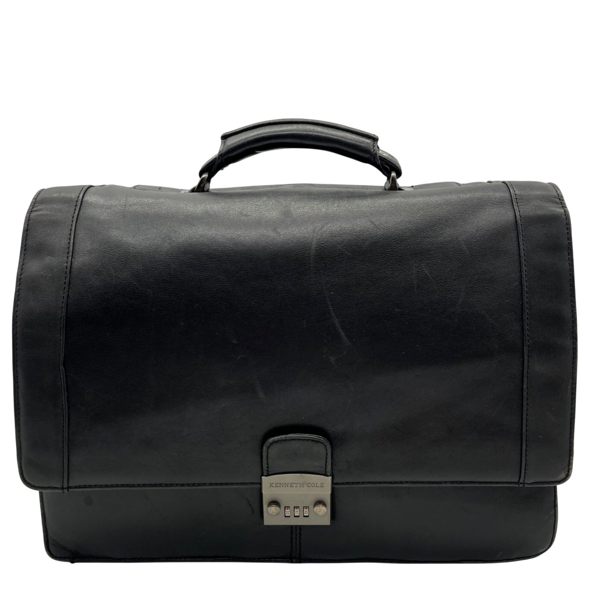 Kenneth Cole Black Leather Briefcase