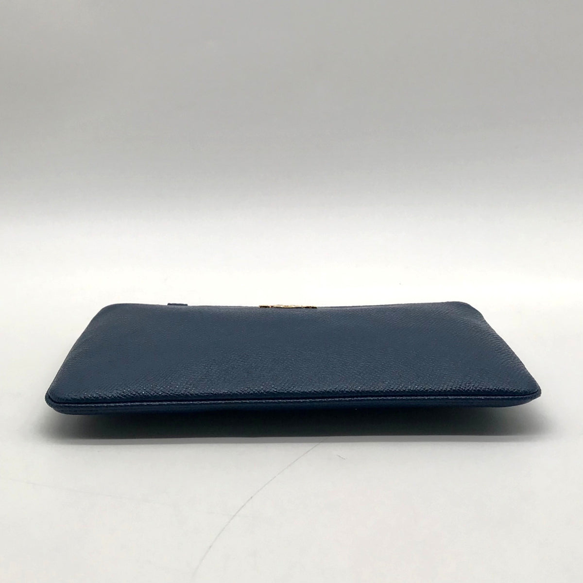 Coach Navy Blue Pebbled Leather Wristlet
