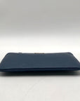 Coach Navy Blue Pebbled Leather Wristlet