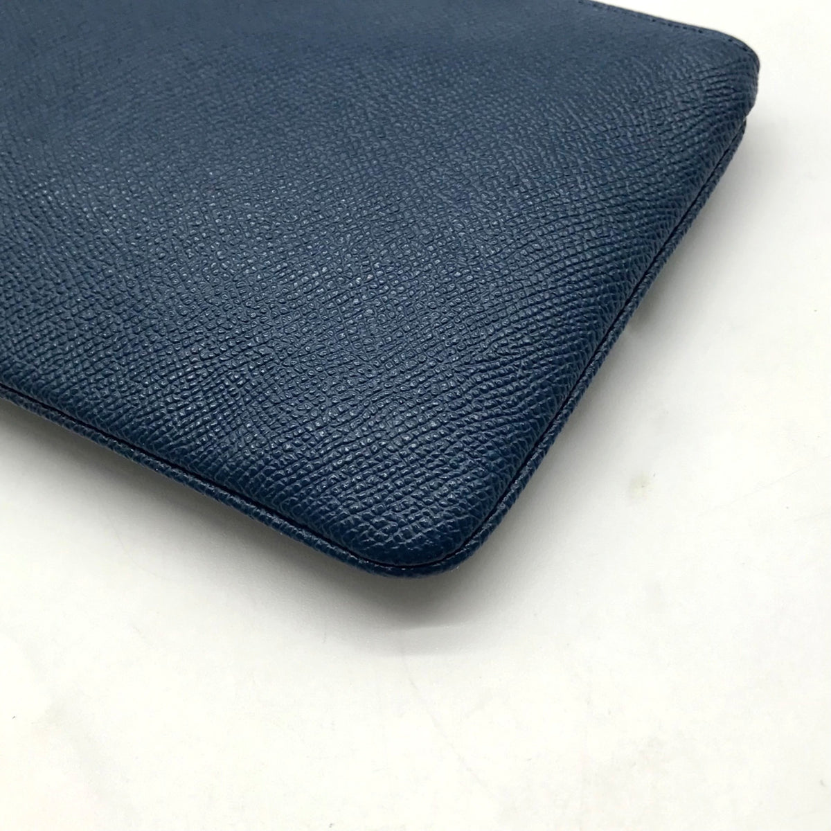 Coach Navy Blue Pebbled Leather Wristlet