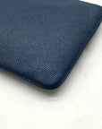 Coach Navy Blue Pebbled Leather Wristlet