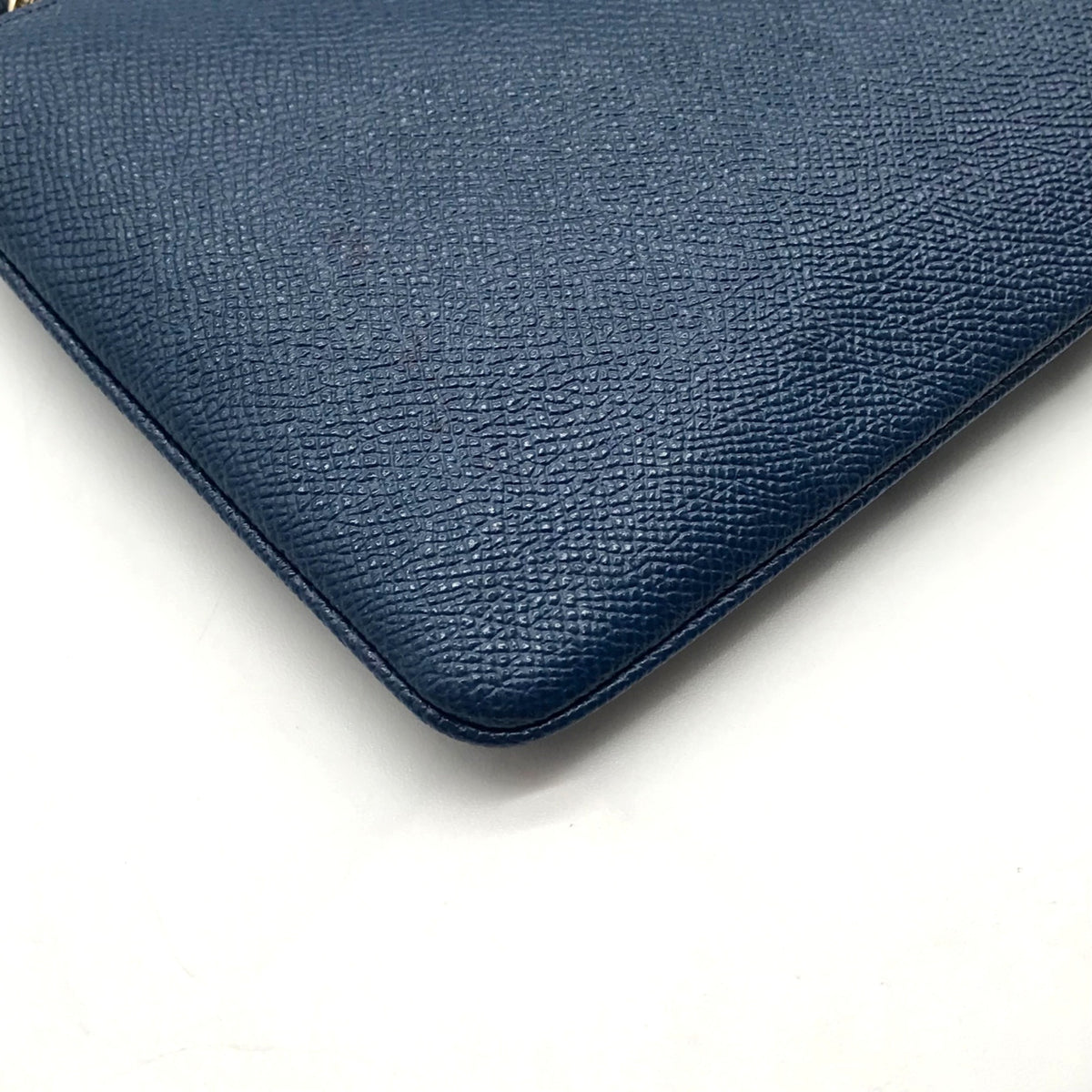 Coach Navy Blue Pebbled Leather Wristlet