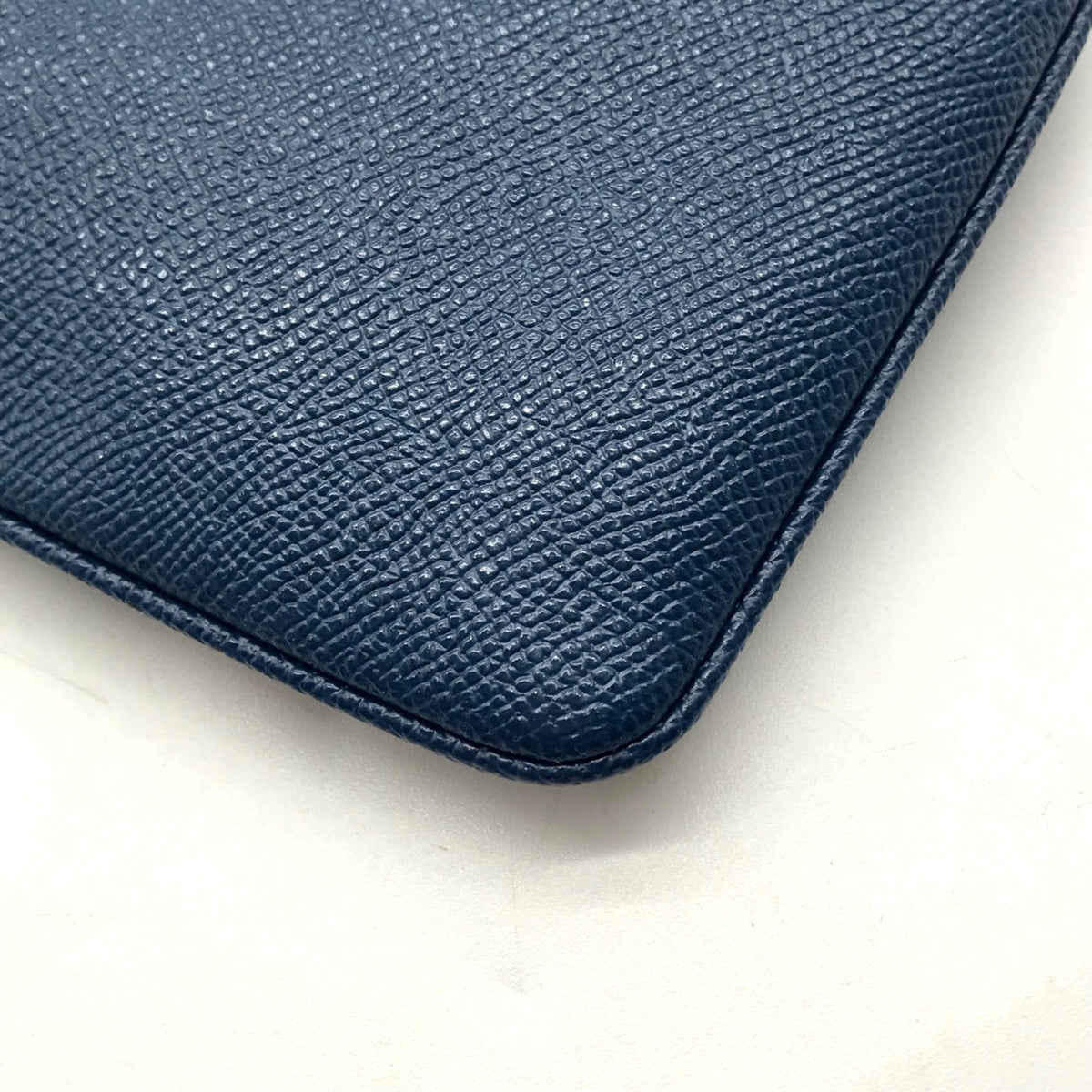 Coach Navy Blue Pebbled Leather Wristlet