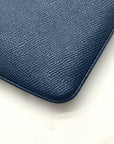 Coach Navy Blue Pebbled Leather Wristlet