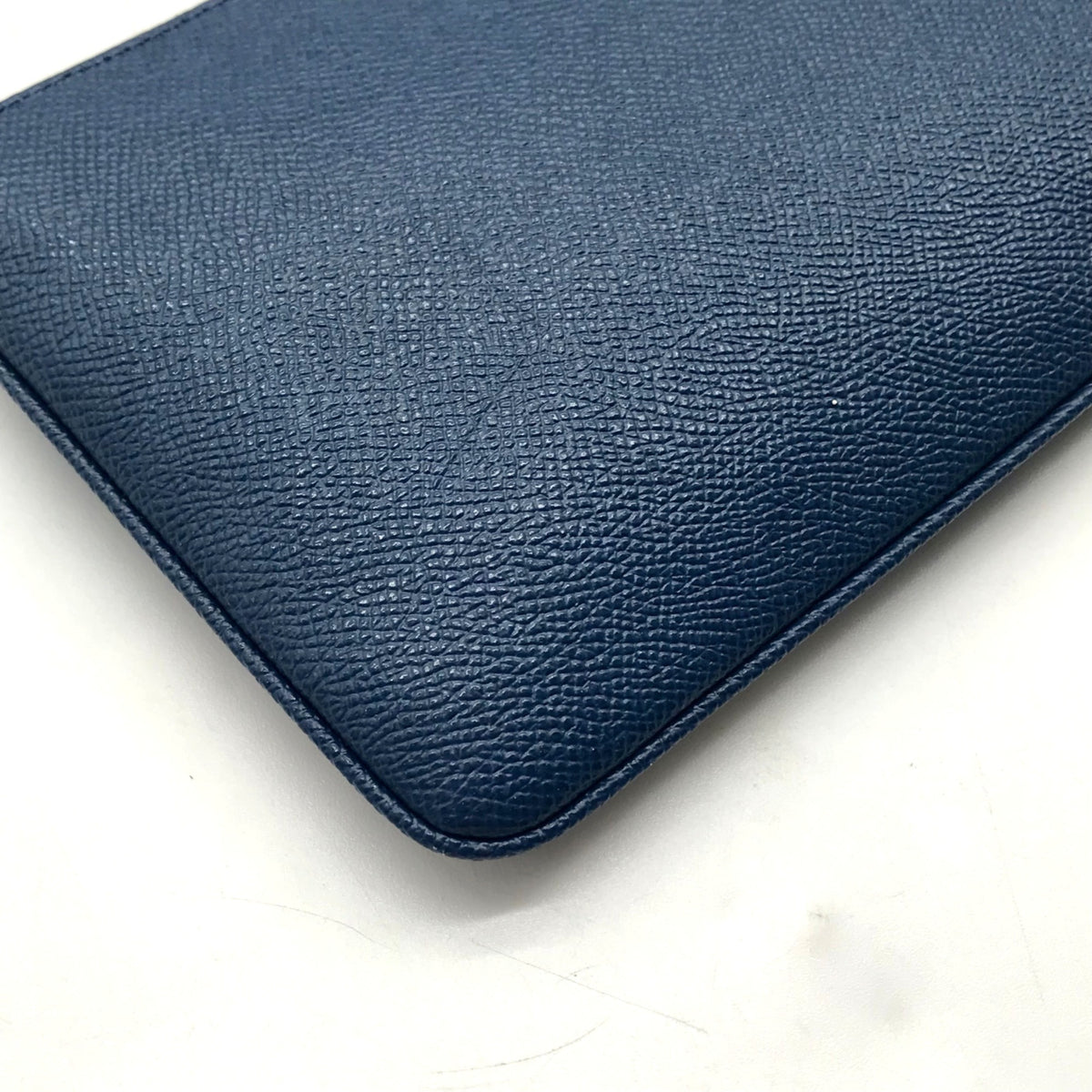 Coach Navy Blue Pebbled Leather Wristlet