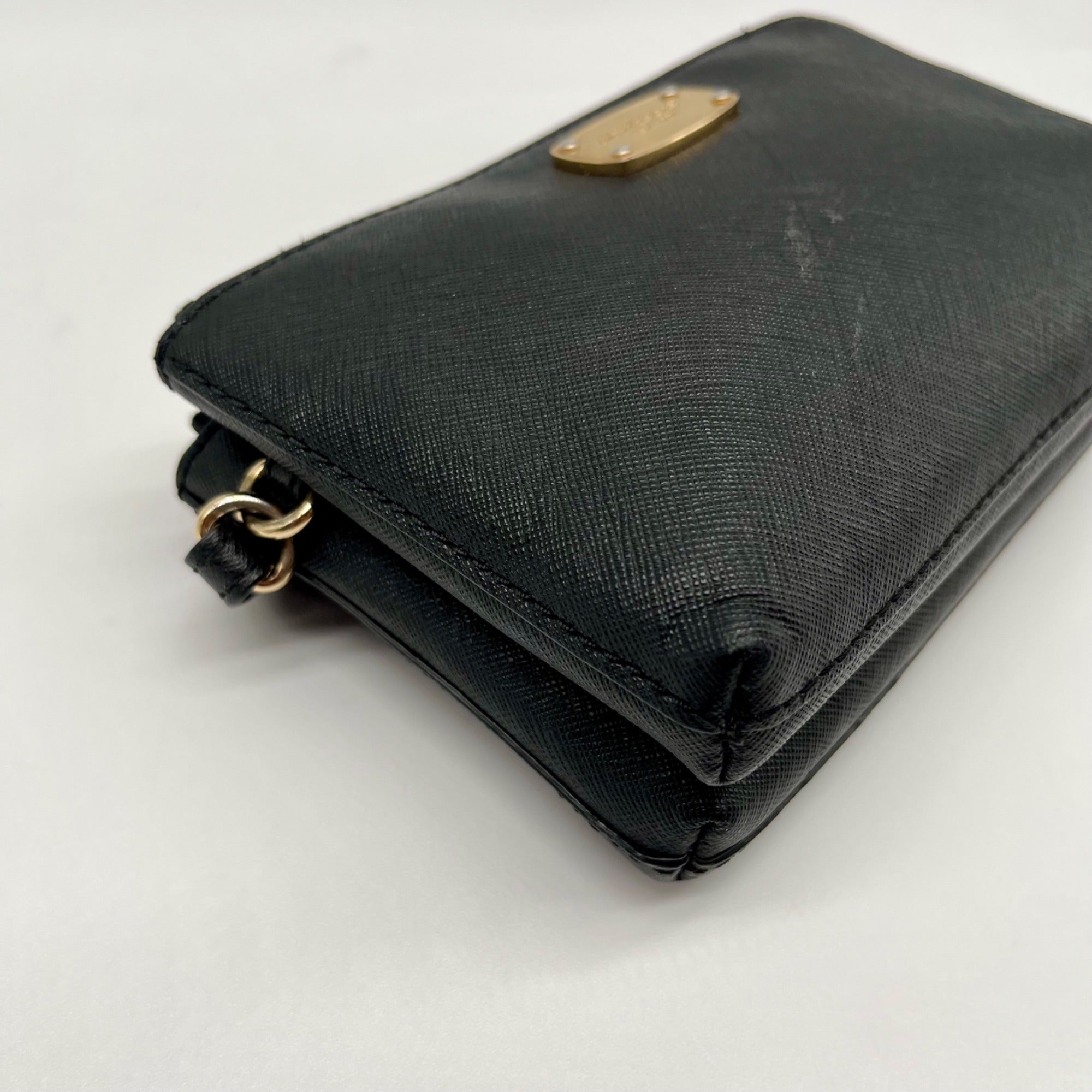 Michael Kors Black Jet Set Travel Double Zip Leather Wristlet