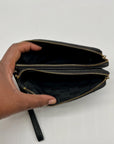 Michael Kors Black Jet Set Travel Double Zip Leather Wristlet