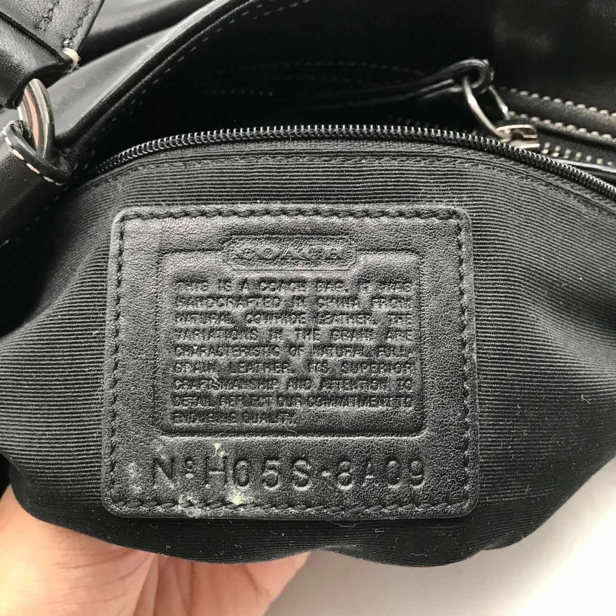 Coach Vintage Black Leather Double Pocket Tote Bag
