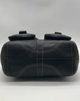 Coach Vintage Black Leather Double Pocket Tote Bag