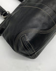 Coach Vintage Black Leather Double Pocket Tote Bag