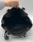 Coach Vintage Black Leather Double Pocket Tote Bag