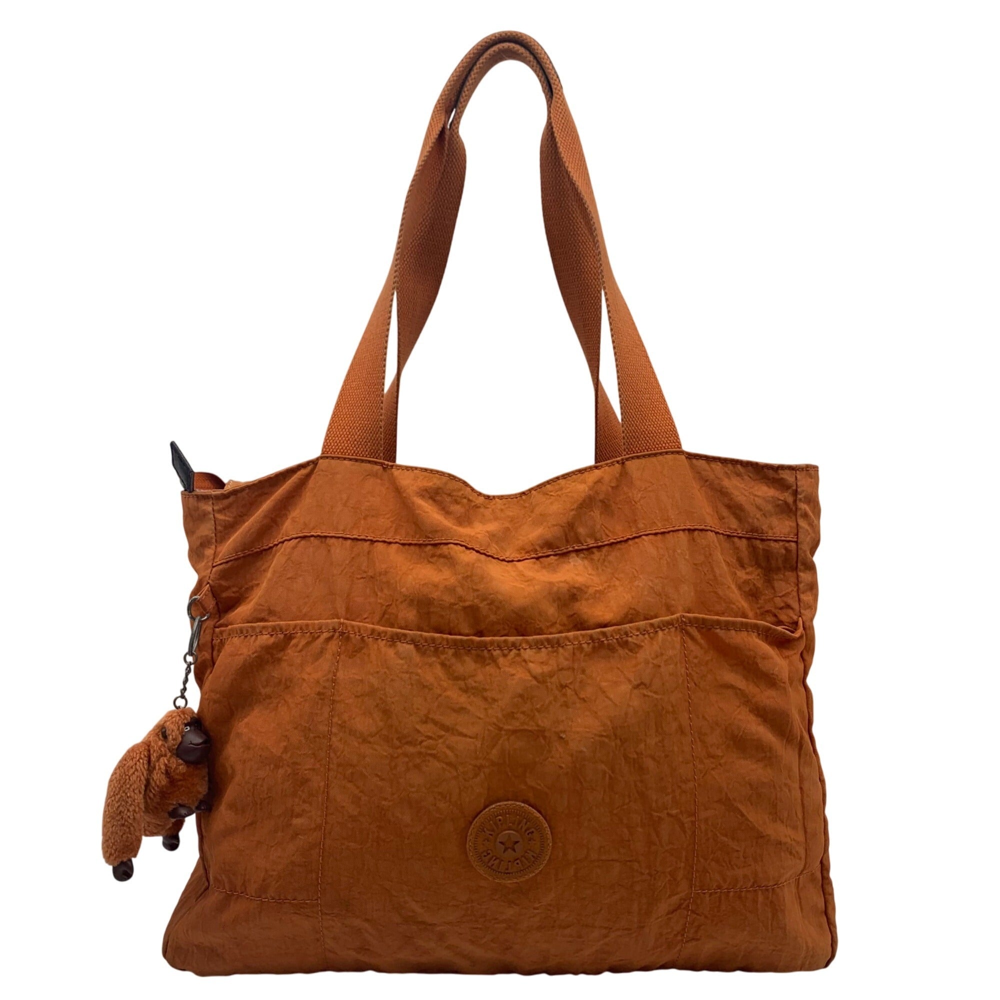Kipling Burnt Orange Nylon Gorilla Tote Bag 