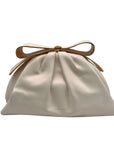 Kate Spade White Bridal Pearlized Leather Bow Frame Crossbody Bag