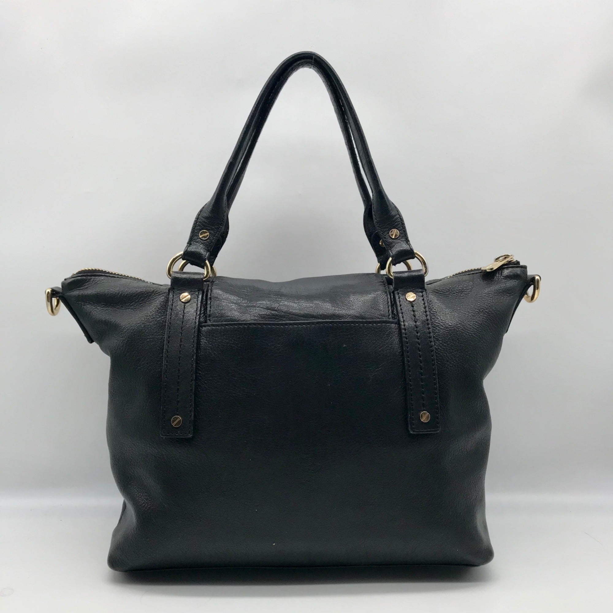 Michael Kors Black Leather Hamilton Satchel Bag