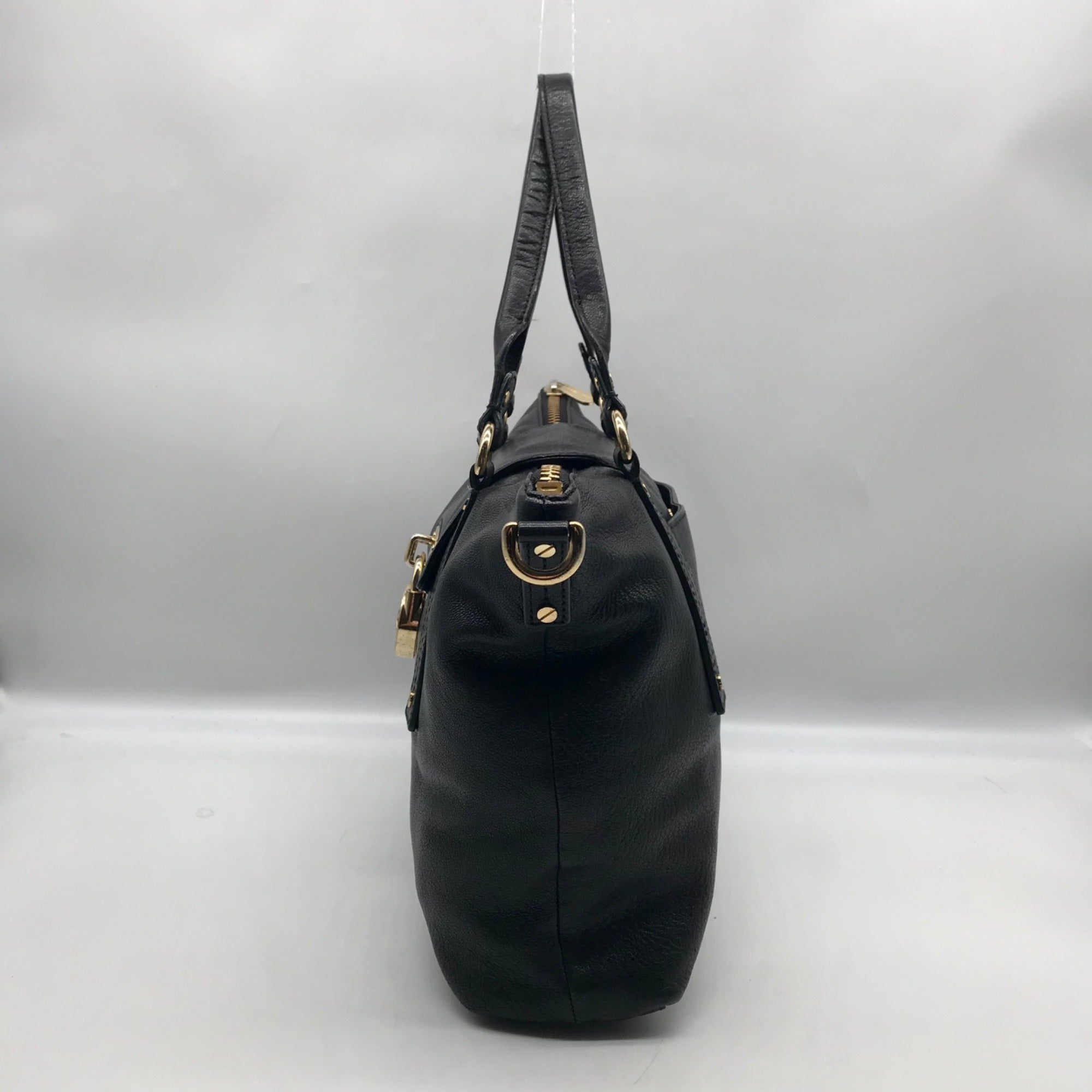Michael Kors Black Leather Hamilton Satchel Bag