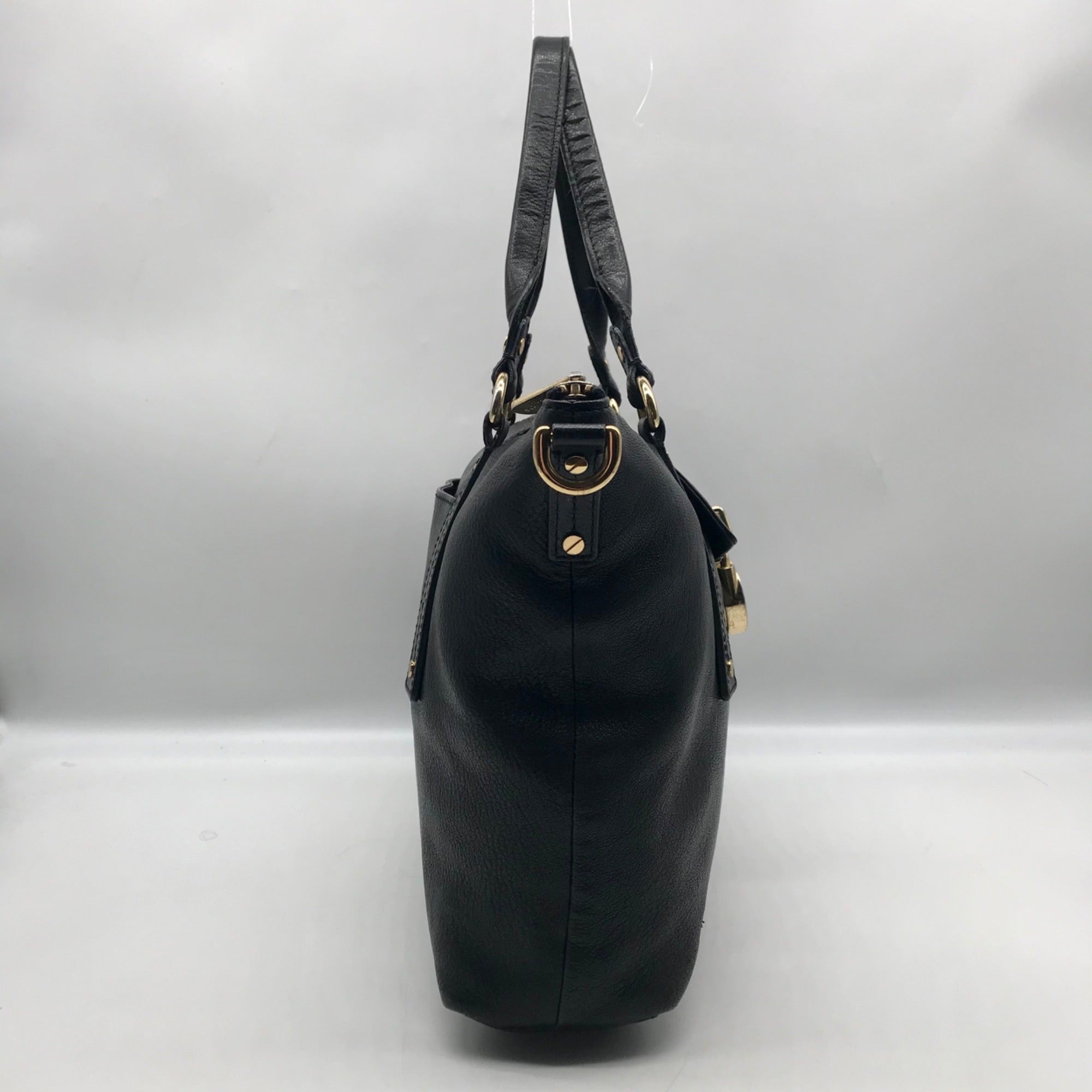 Michael Kors Black Leather Hamilton Satchel Bag
