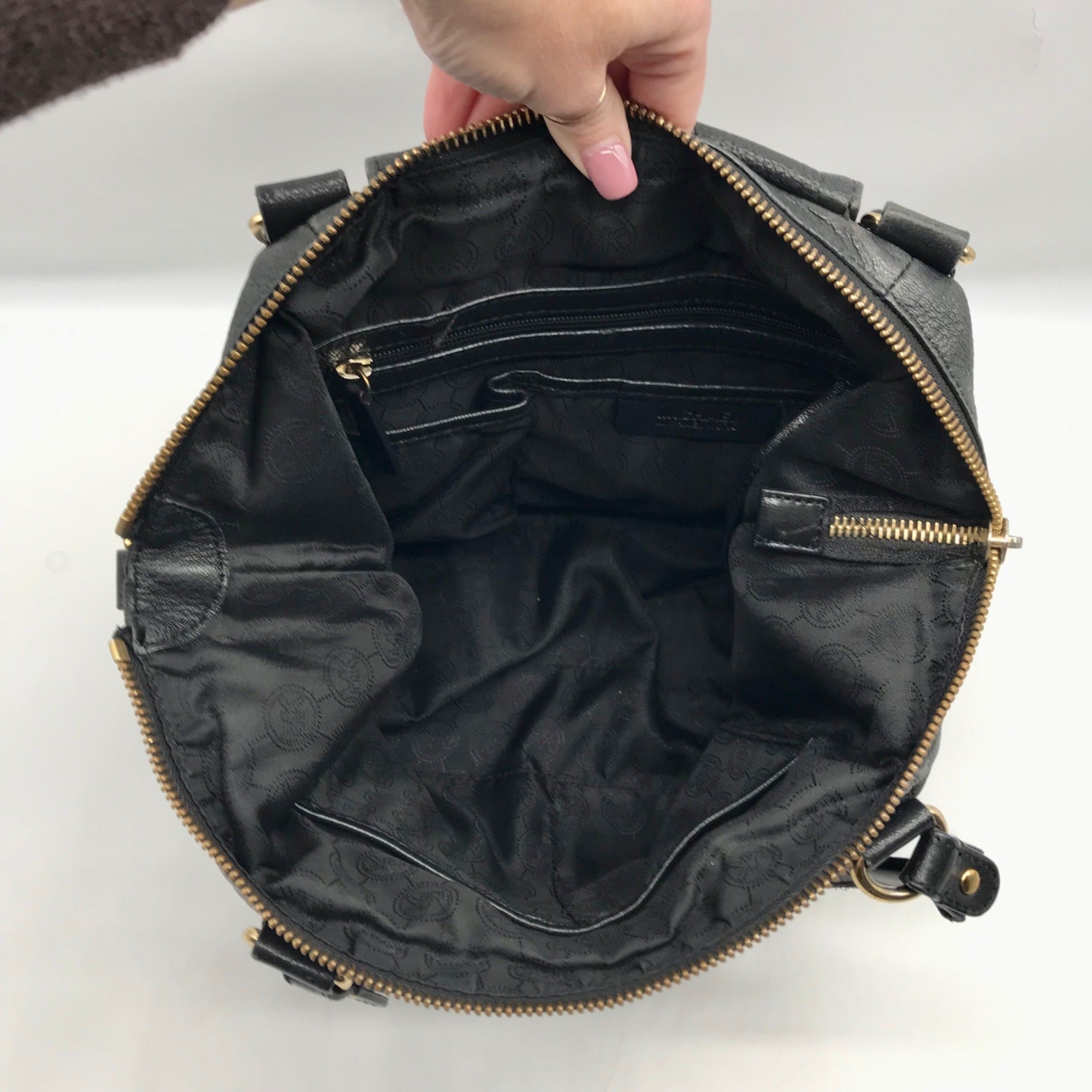 Michael Kors Black Leather Hamilton Satchel Bag