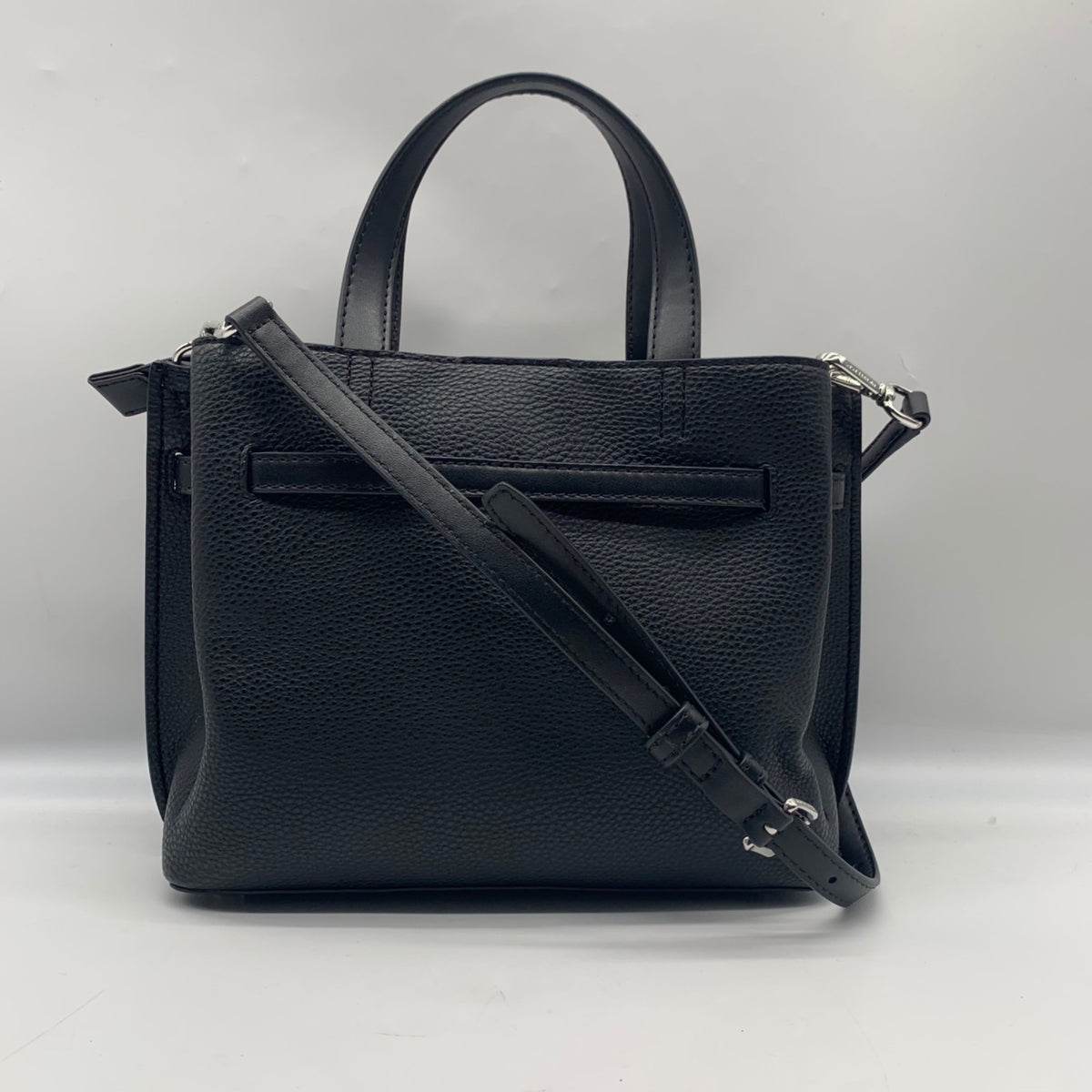 Michael Kors Black Emilia Small Pebbled Leather Satchel Bag