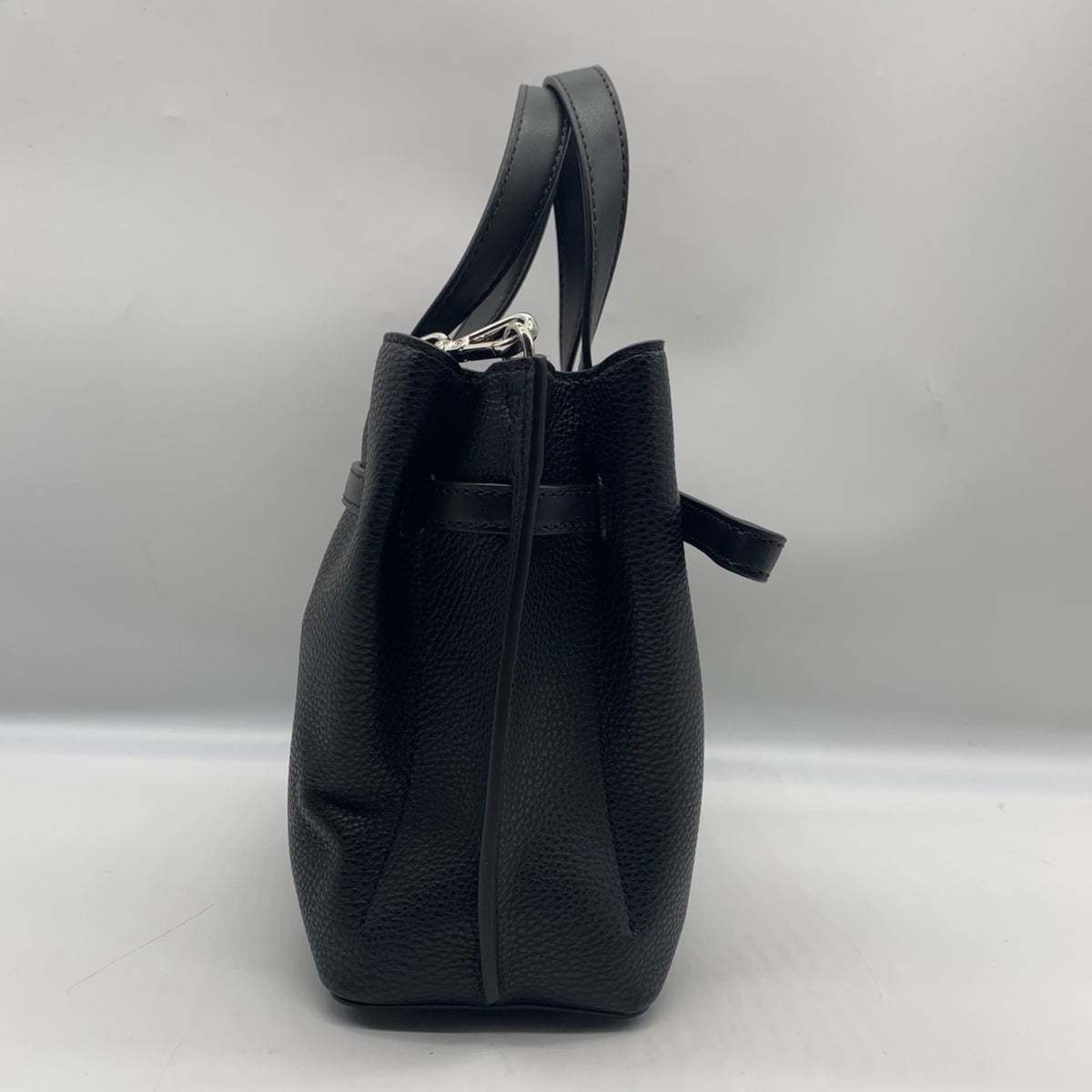 Michael Kors Black Emilia Small Pebbled Leather Satchel Bag