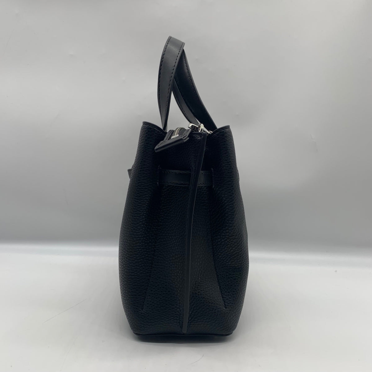 Michael Kors Black Emilia Small Pebbled Leather Satchel Bag