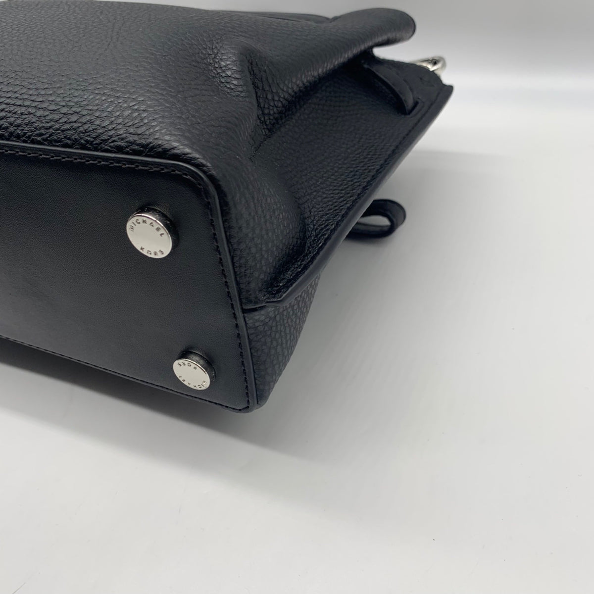 Michael Kors Black Emilia Small Pebbled Leather Satchel Bag