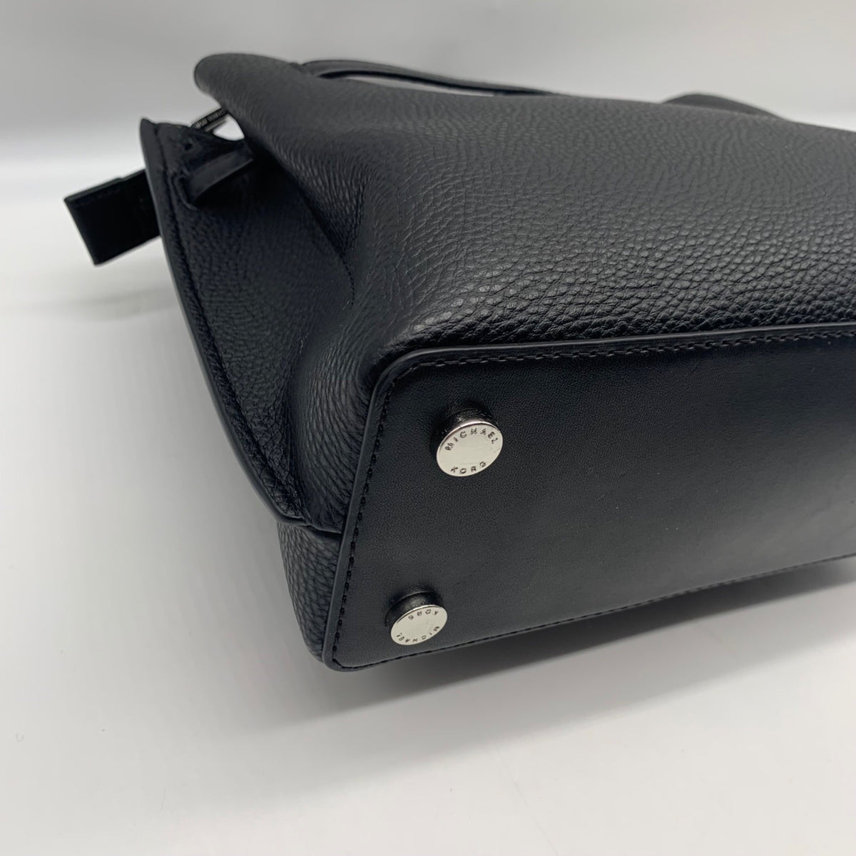 Michael Kors Black Emilia Small Pebbled Leather Satchel Bag