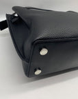 Michael Kors Black Emilia Small Pebbled Leather Satchel Bag