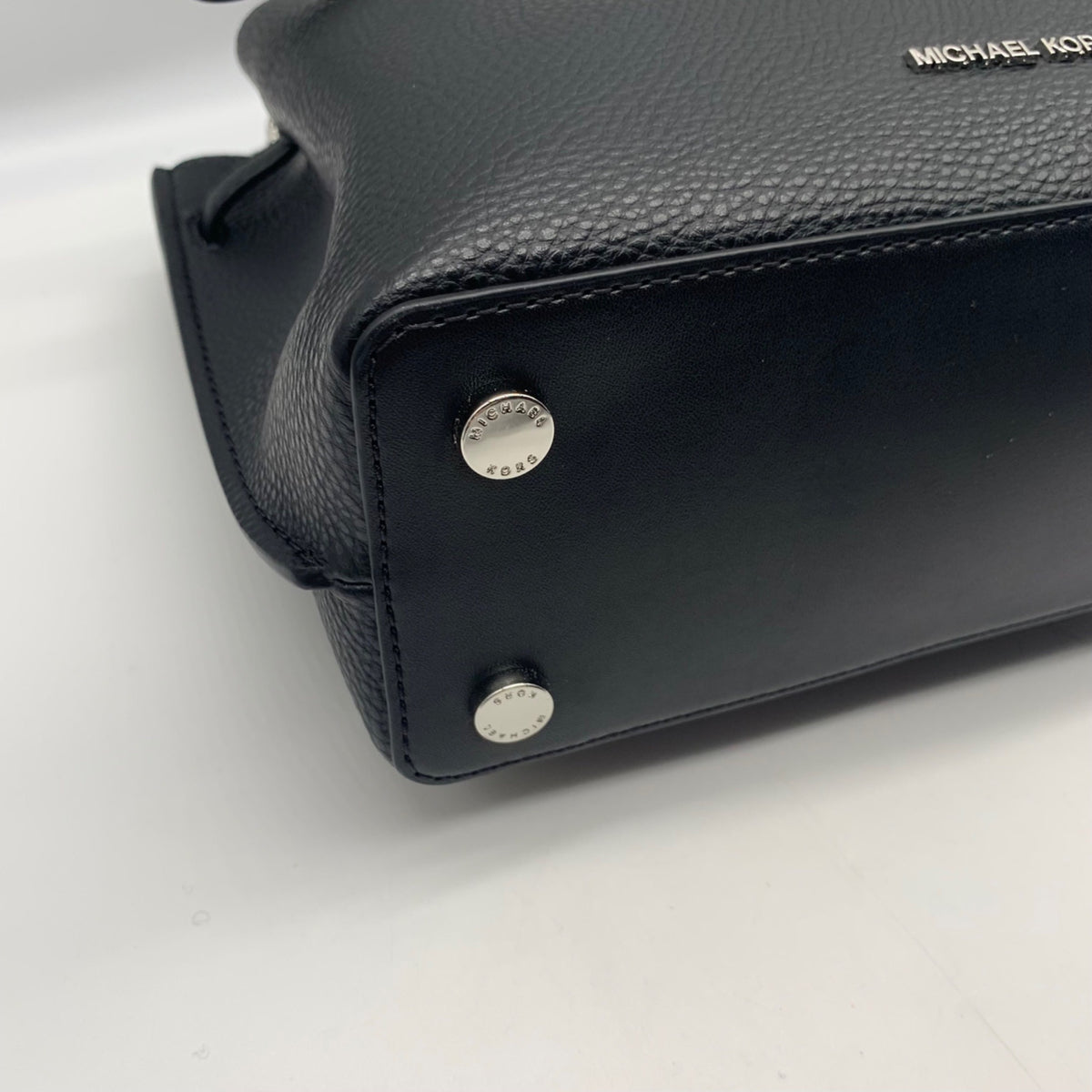 Michael Kors Black Emilia Small Pebbled Leather Satchel Bag