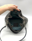 Coach Metallic Perforated Leather Drawstring Shoulder Bag