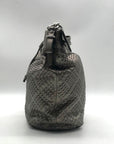 Coach Metallic Perforated Leather Drawstring Shoulder Bag
