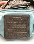 Coach Metallic Perforated Leather Drawstring Shoulder Bag