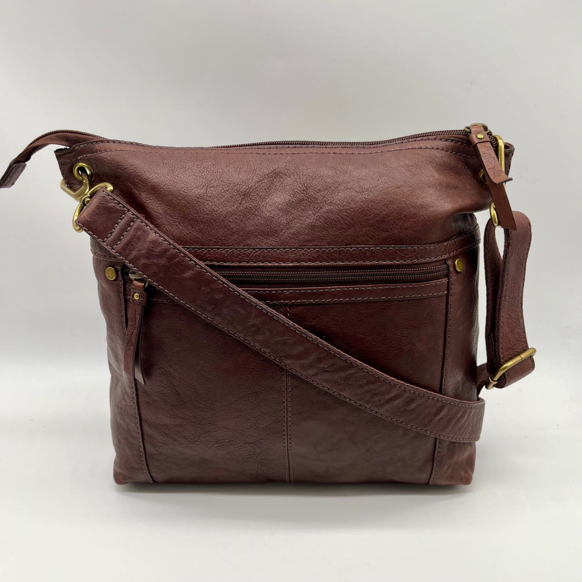 Fossil Brown Leather Sasha Crossbody Bag