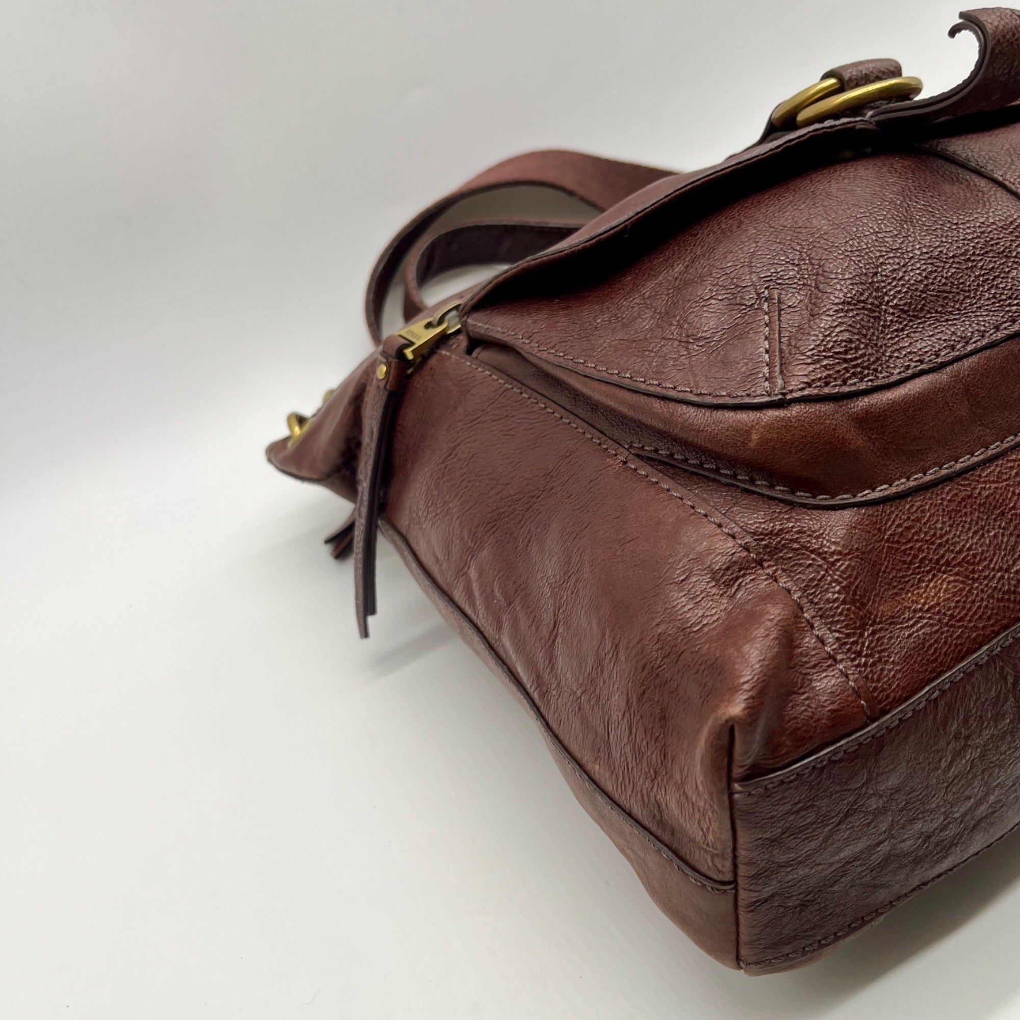Fossil Brown Leather Sasha Crossbody Bag