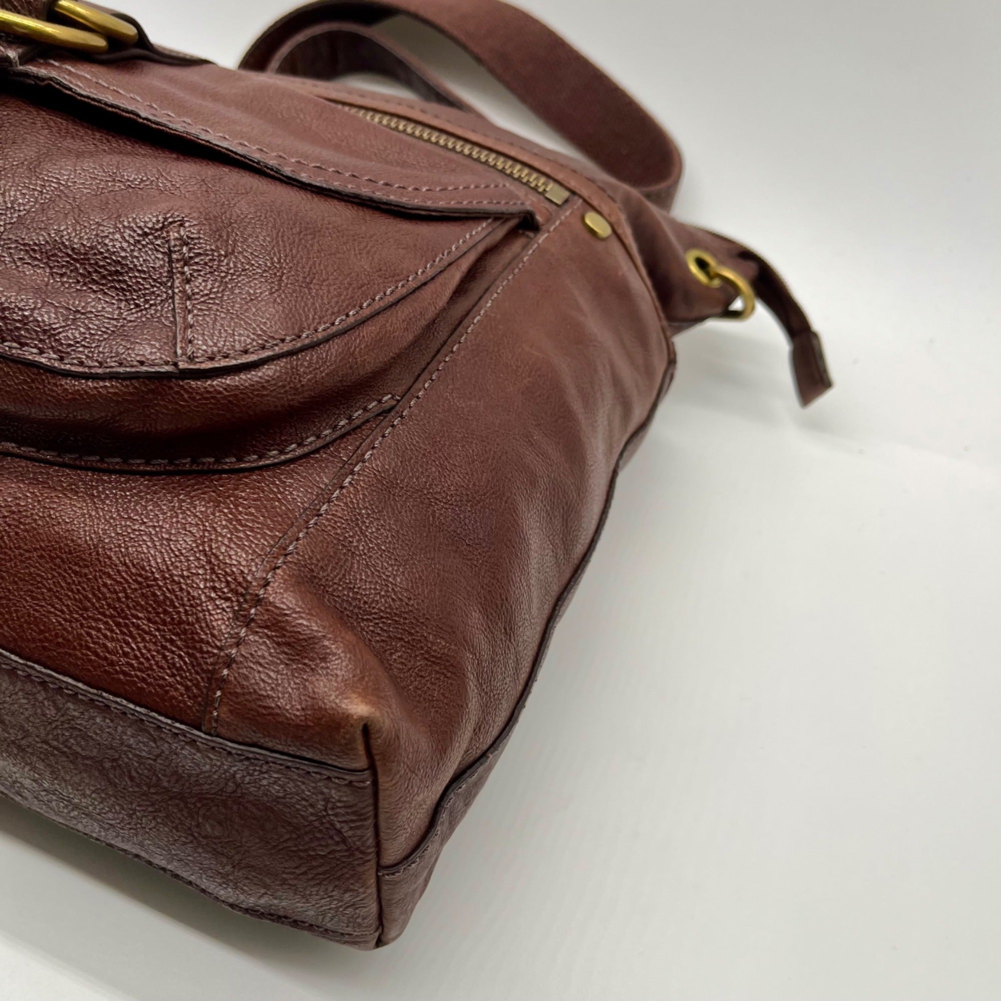 Fossil Brown Leather Sasha Crossbody Bag
